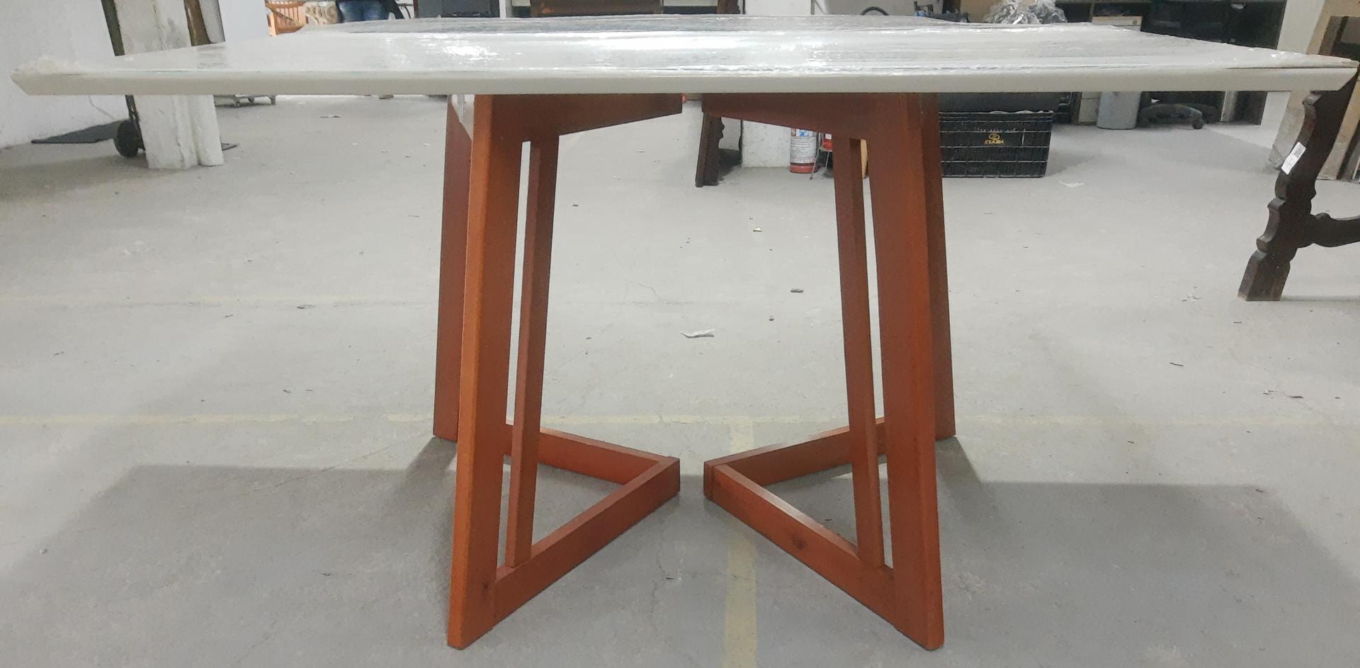 Mesa de jantar em MDF / Vidro Marrom 70 cm x 90 cm x 160 cm