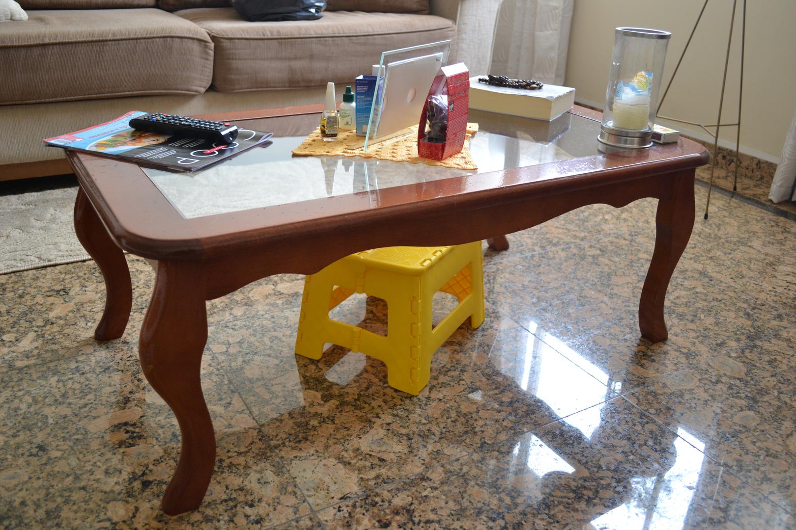 Mesa de Centro em Madeira Marrom 37 cm x 95 cm x 54 cm