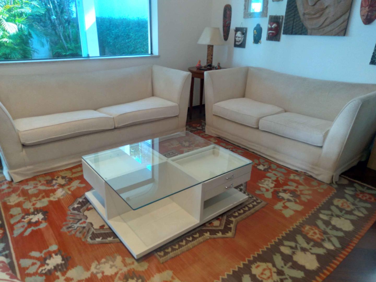 Sofa c/ 2 lugares em Estofado / Tecido Branco 81 cm x 178 cm x 83 cm