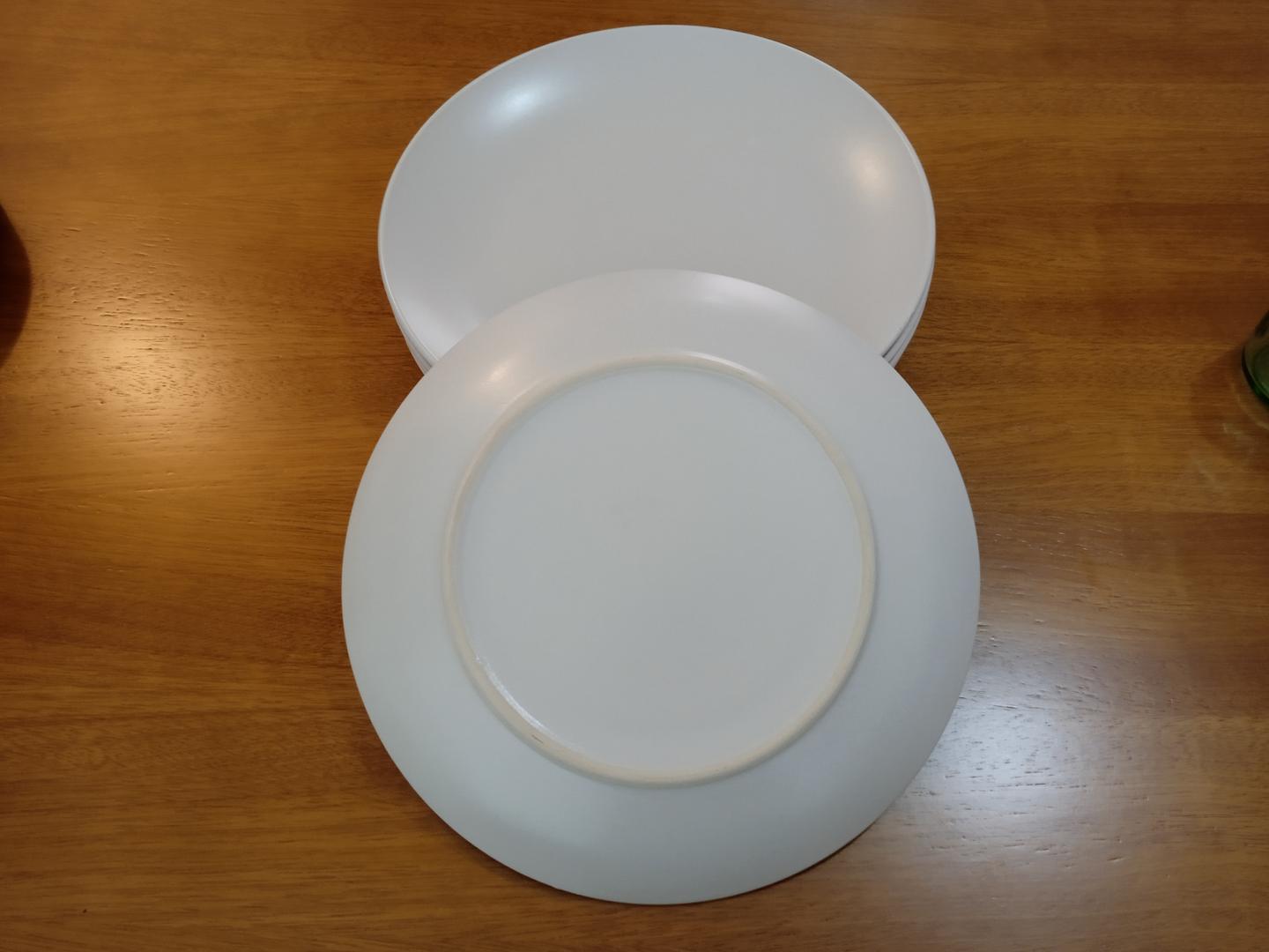 Conjunto de 6 Pratos fundo de jantar em Porcelana Branco 3 cm x 27 cm x 27 cm