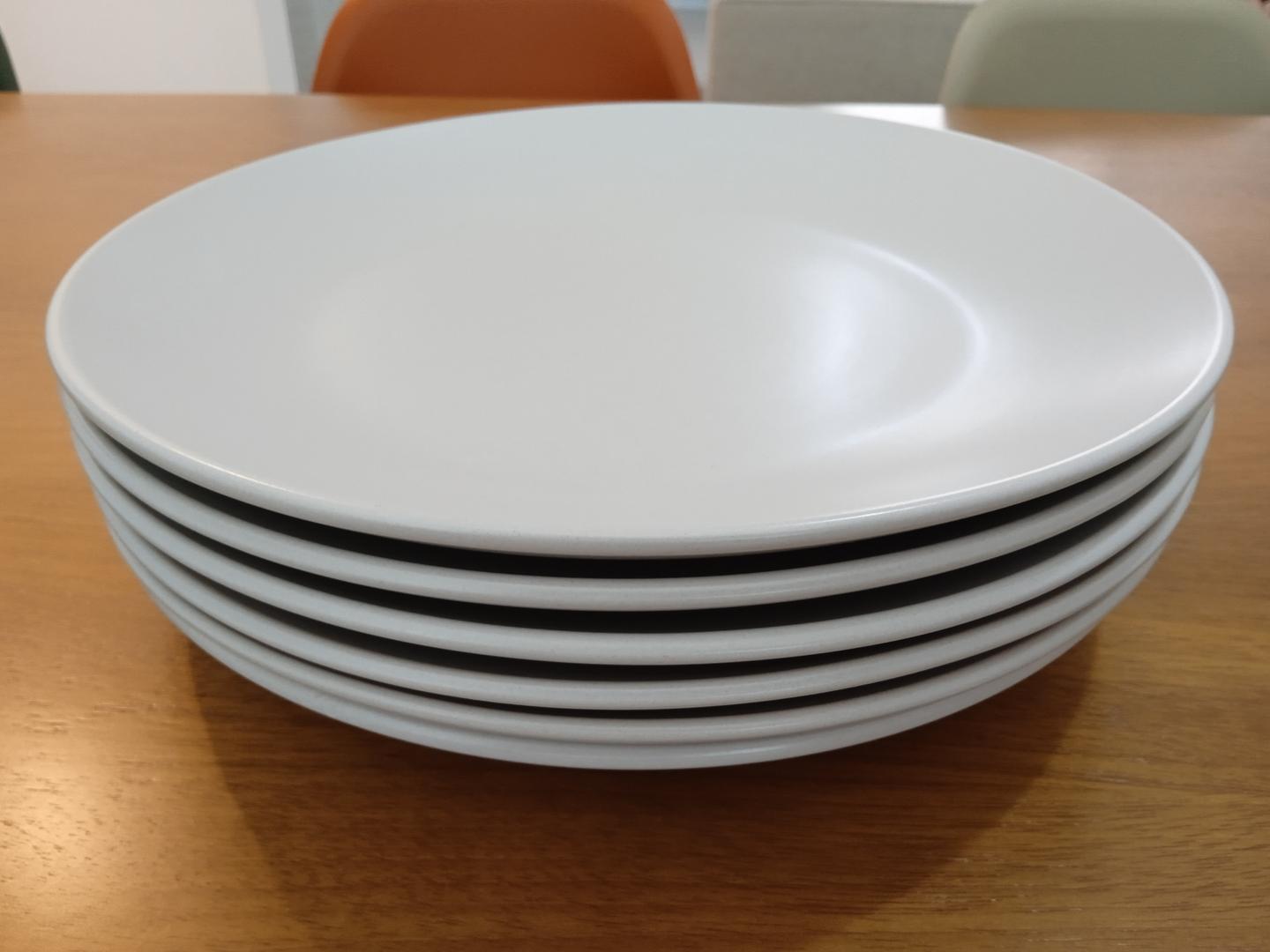 Conjunto de 6 Pratos fundo de jantar em Porcelana Branco 3 cm x 27 cm x 27 cm