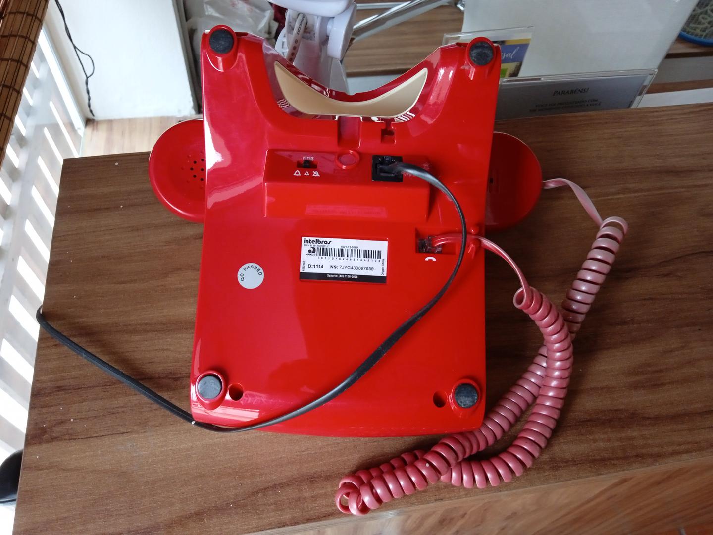 Aparelho de telefone Antigo Intelbras Vermelho