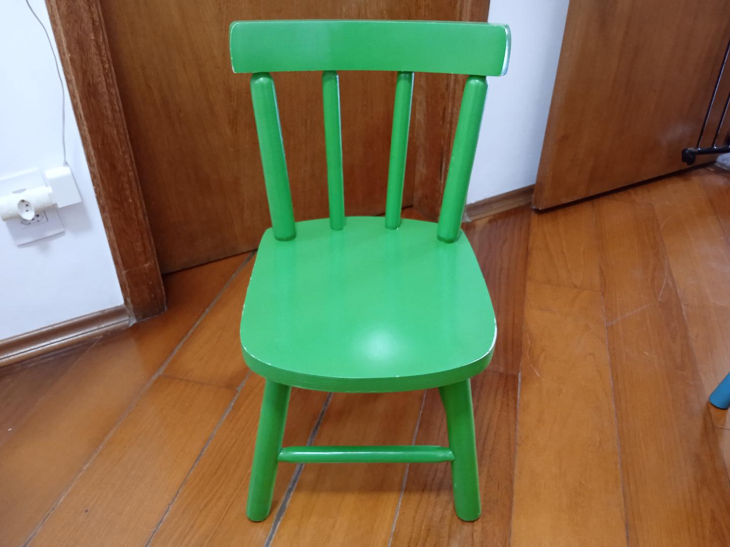 Cadeira fixa infantil em Madeira Verde 60 cm x 37 cm x 35 cm