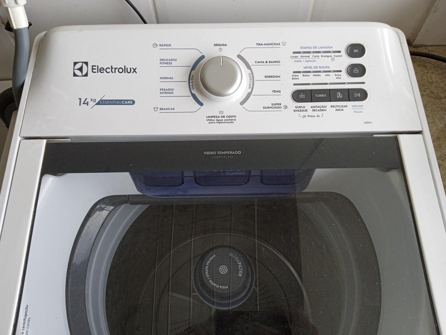 Máquina de lavar roupas 14 Kg Electrolux LED14 em Plástico Branco 98 cm x 57 cm x 64 cm