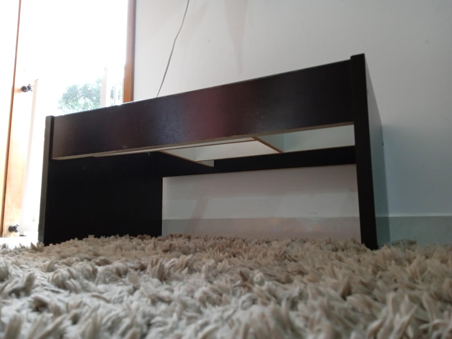 Mesa de centro em MDF / Vidro Marrom 37 cm x 83 cm x 50 cm