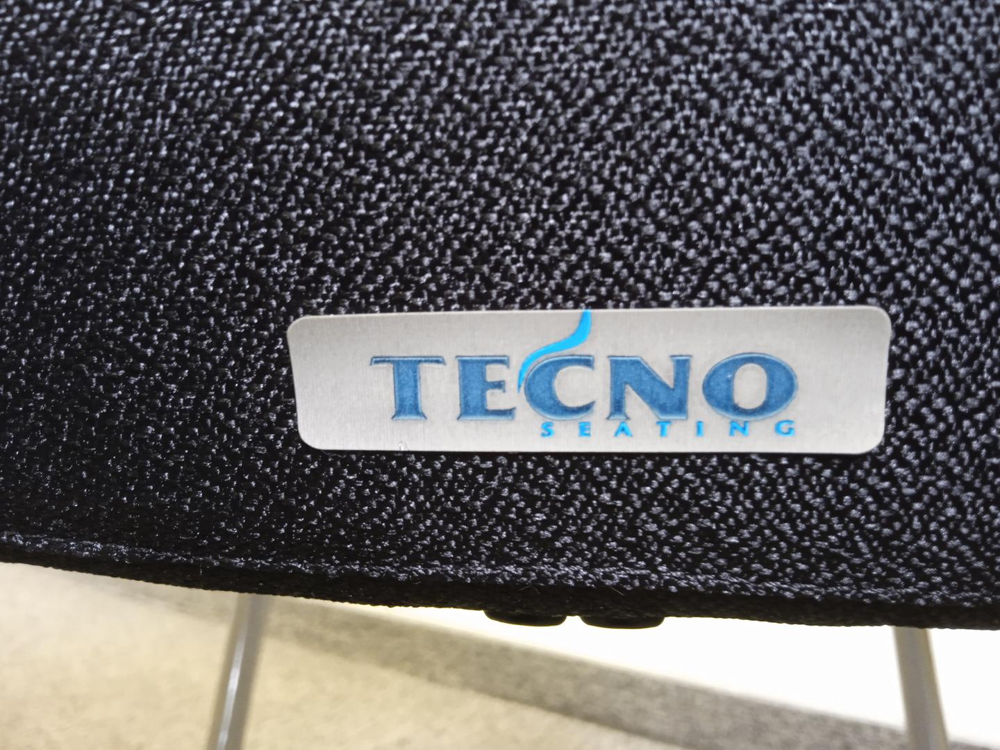 Cadeira de escritório fixa estofada s/ braços tecno seating em Aço / Tecido Preto