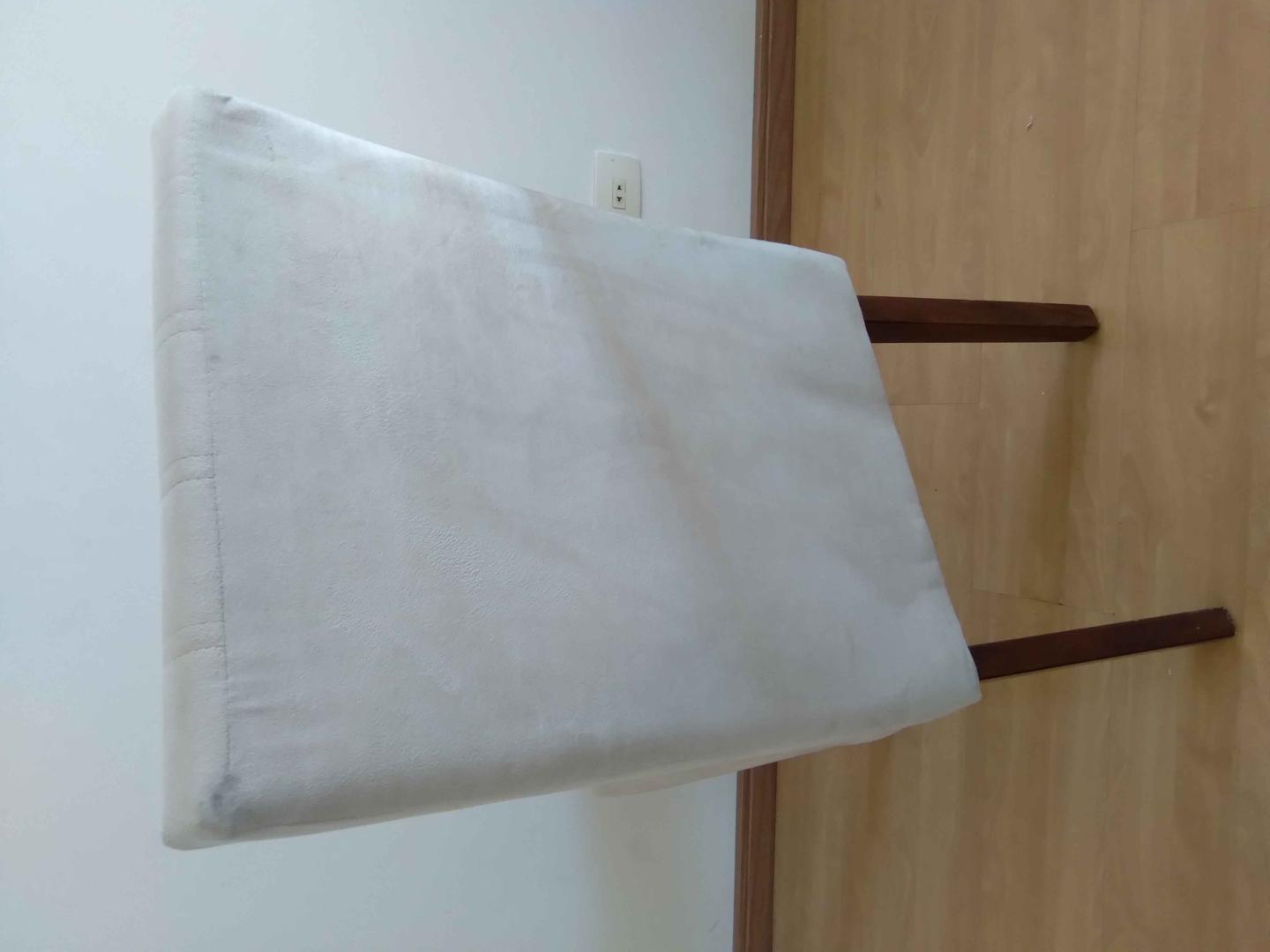 Cadeira de jantar s/ braços  em MDF / Tecido Bege 97 cm x 45 cm x 54 cm