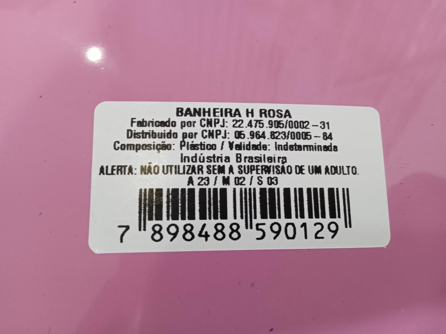 Banheira infantil 29 lts Hercules em Plástico Rosa 18 cm x 72 cm x 42 cm