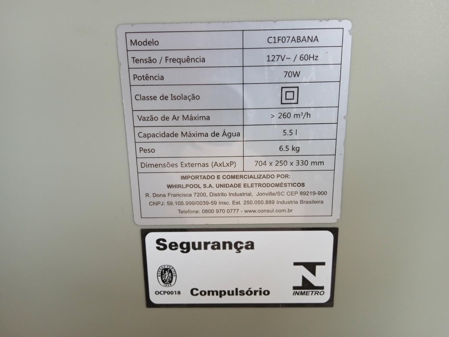 Climatizador de ar Consul C1F07ABANA em Plástico Bege 69 cm x 26 cm x 30 cm