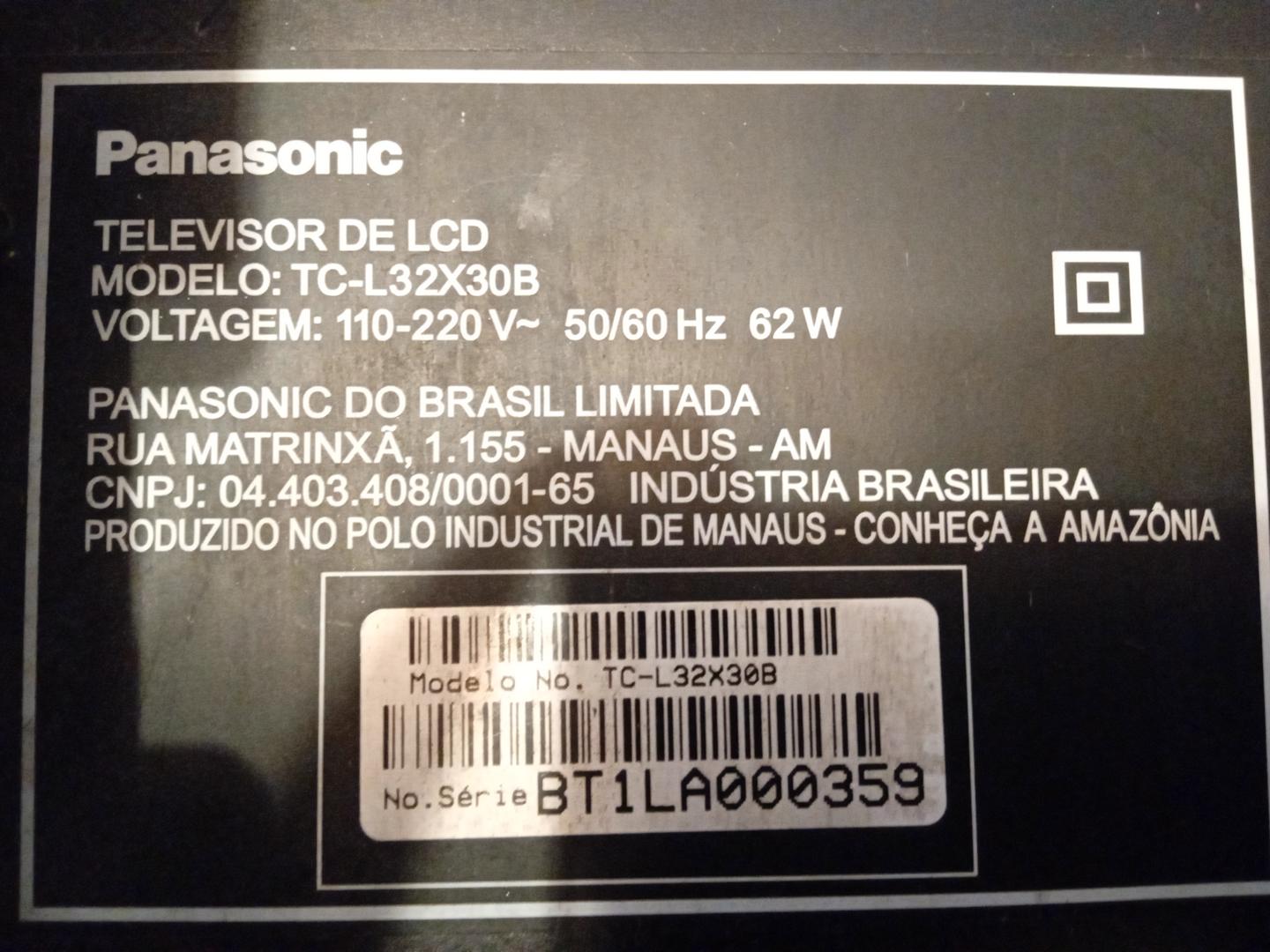 Televisão 32' polegadas Panasonic TC-L32X30B Preto