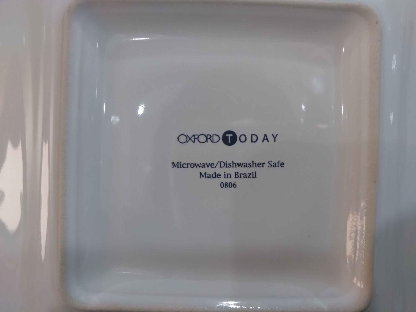 Conjunto de 6 Pires quadrado Oxford Today em Porcelana Branco 1 cm x 15 cm x 15 cm