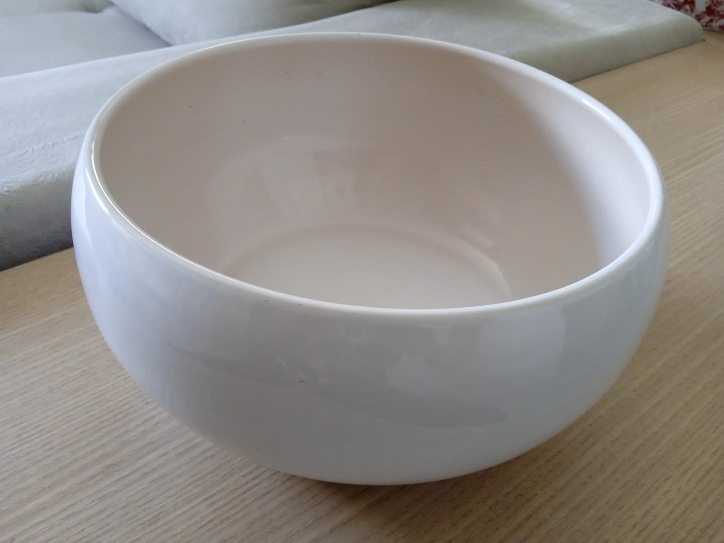 Vaso redondo em Porcelana Branco 12 cm x 26 cm x 26 cm