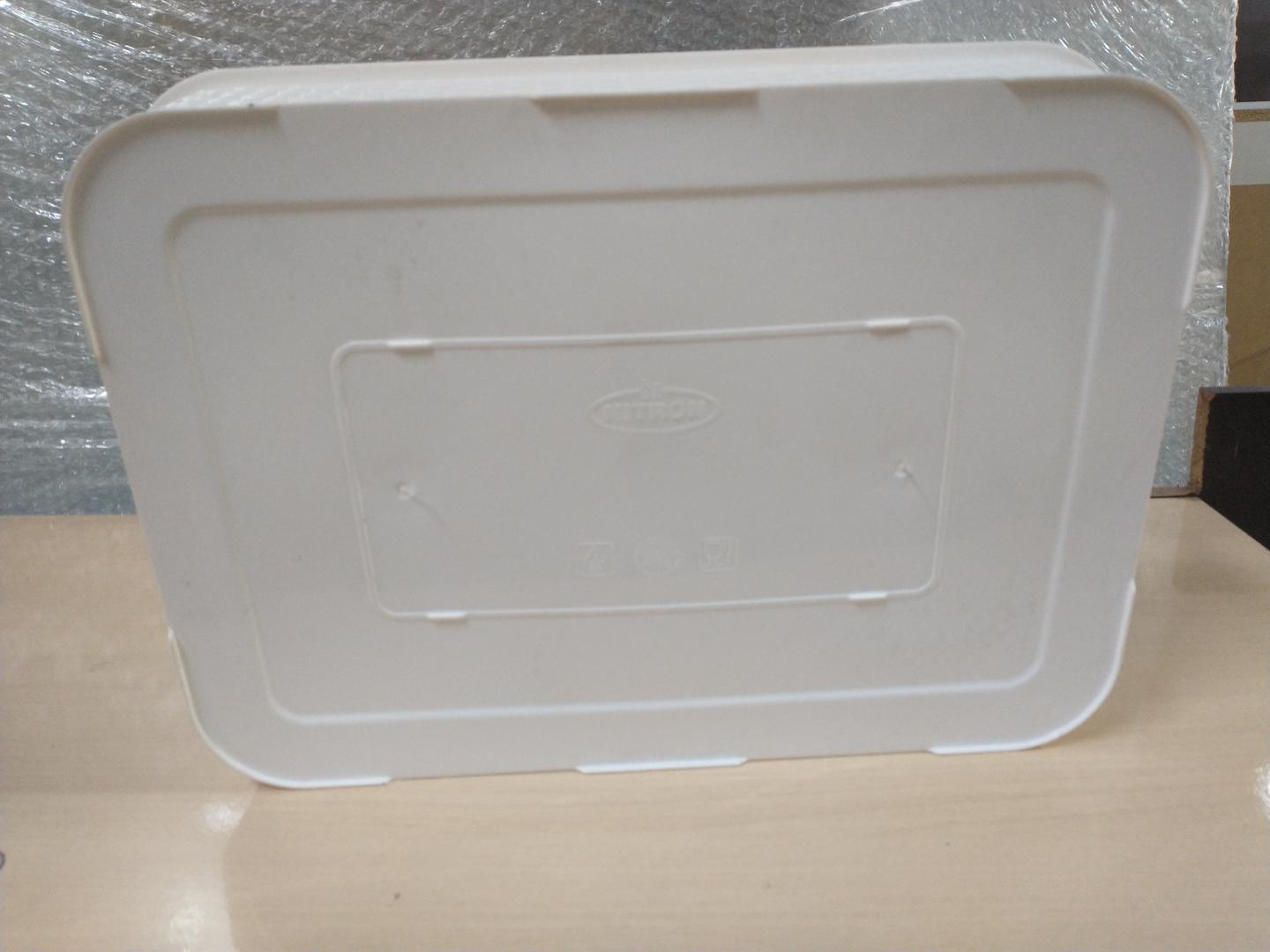 Cesta Organizadora em Plástico Branco 8 cm x 38 cm x 28 cm