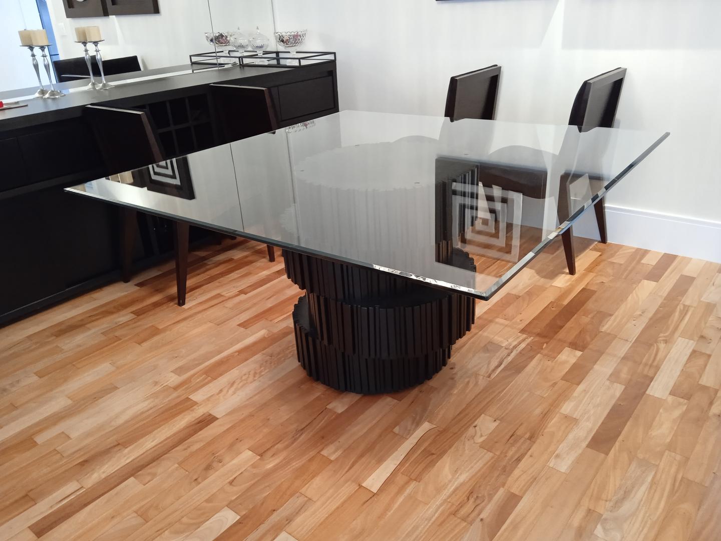 Mesa de jantar em Madeira Marrom 79 cm x 145 cm x 145 cm