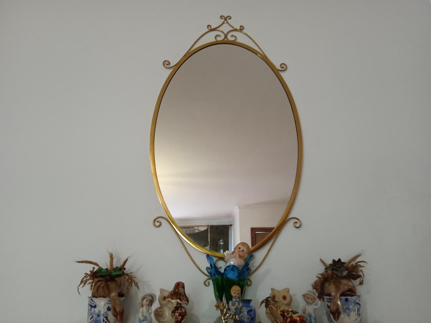 Espelho c/ moldura  em Metal / Vidro Dourado 110 cm x 60 cm x 2 cm