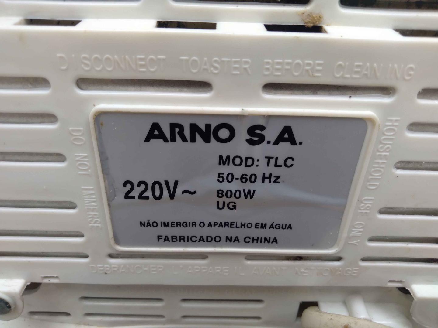 Torradeira elétrica 220v Arno TLC em Plástico / Aço Branco 16 cm x 26 cm x 16 cm