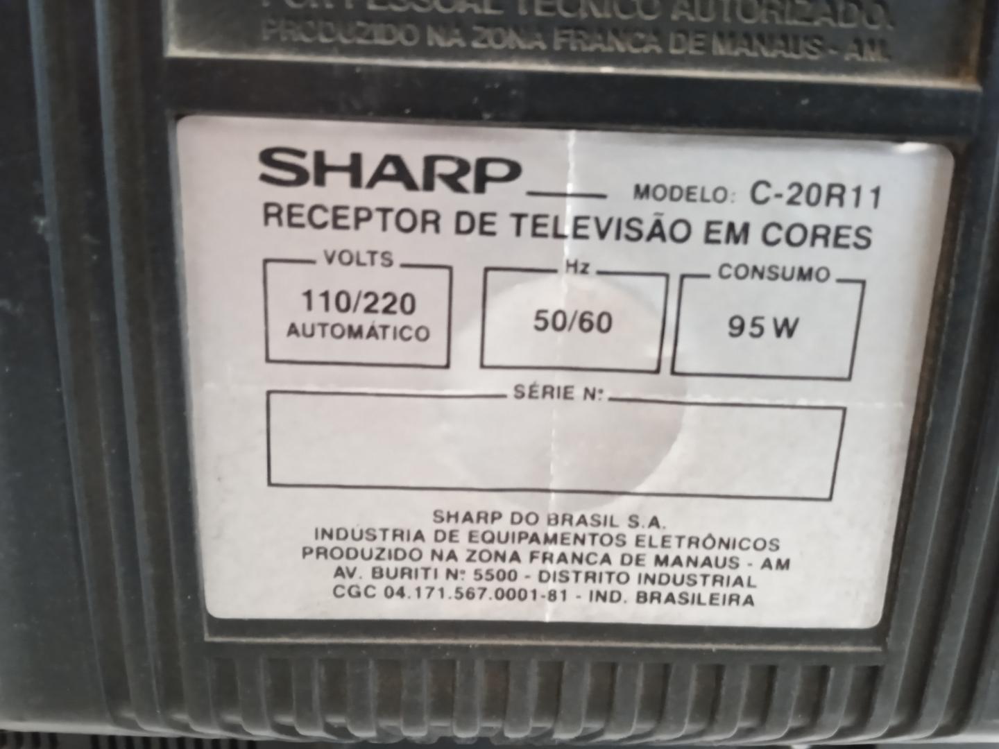 TV / Televisão de Tubo Sharp C - 20R11 Preta