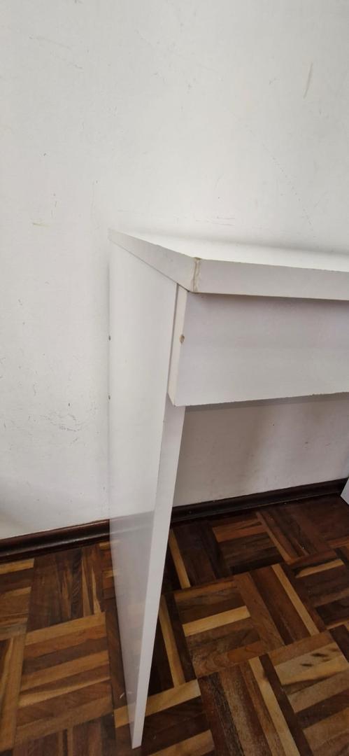 Escrivaninha / Mesa de Escritório c / 2 gavetas em MDF Branco 77 cm x 415 cm x 122 cm