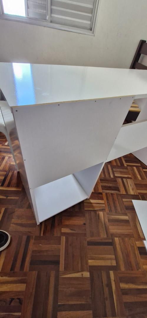 Escrivaninha / Mesa de Escritório c / 2 gavetas em MDF Branco 77 cm x 415 cm x 122 cm