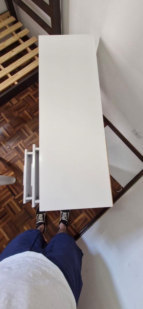 Escrivaninha / Mesa de Escritório c / 2 gavetas em MDF Branco 77 cm x 415 cm x 122 cm