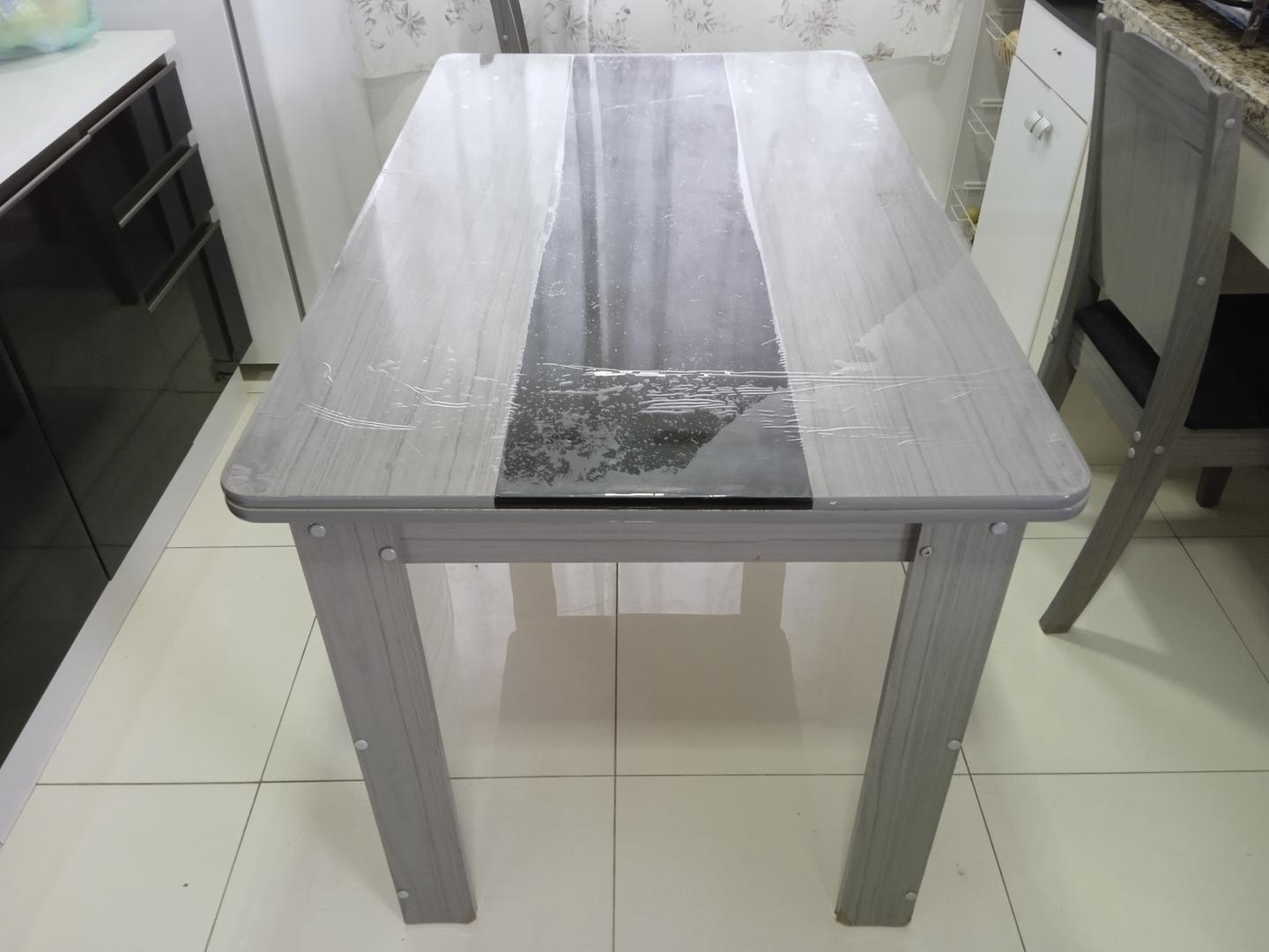 Mesa de jantar Cimol em MDF Cinza 80 cm x 80 cm x 138 cm