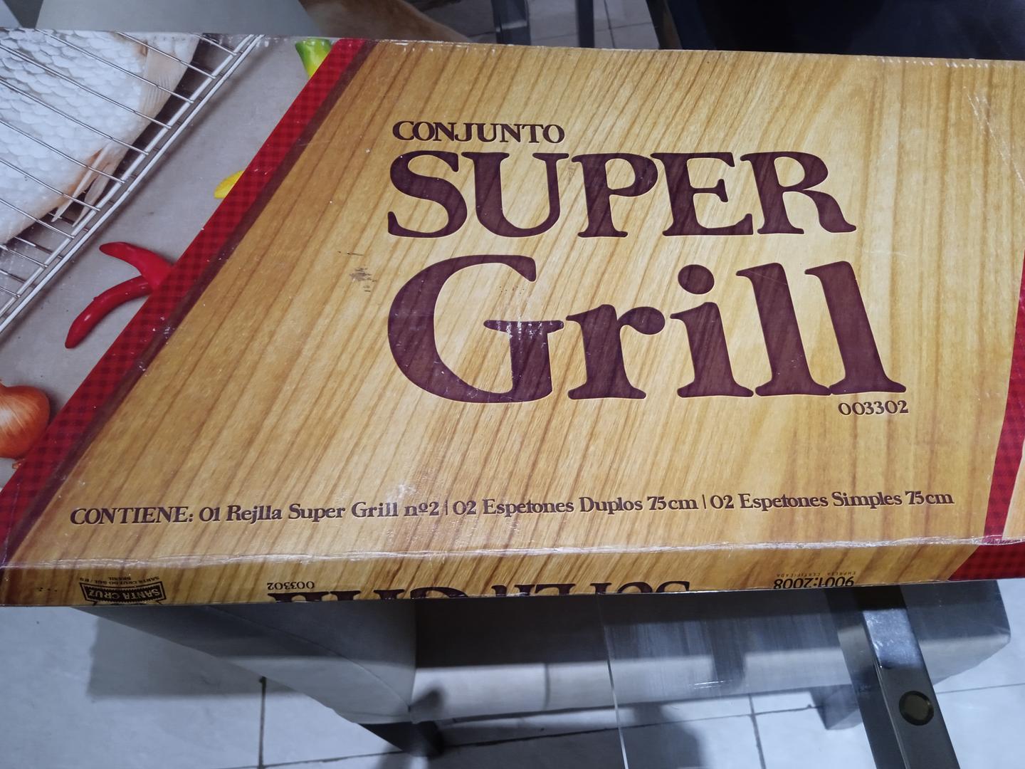 Conjunto de espeto Super grill em Aço Cinza 77 cm x 5 cm x 20 cm