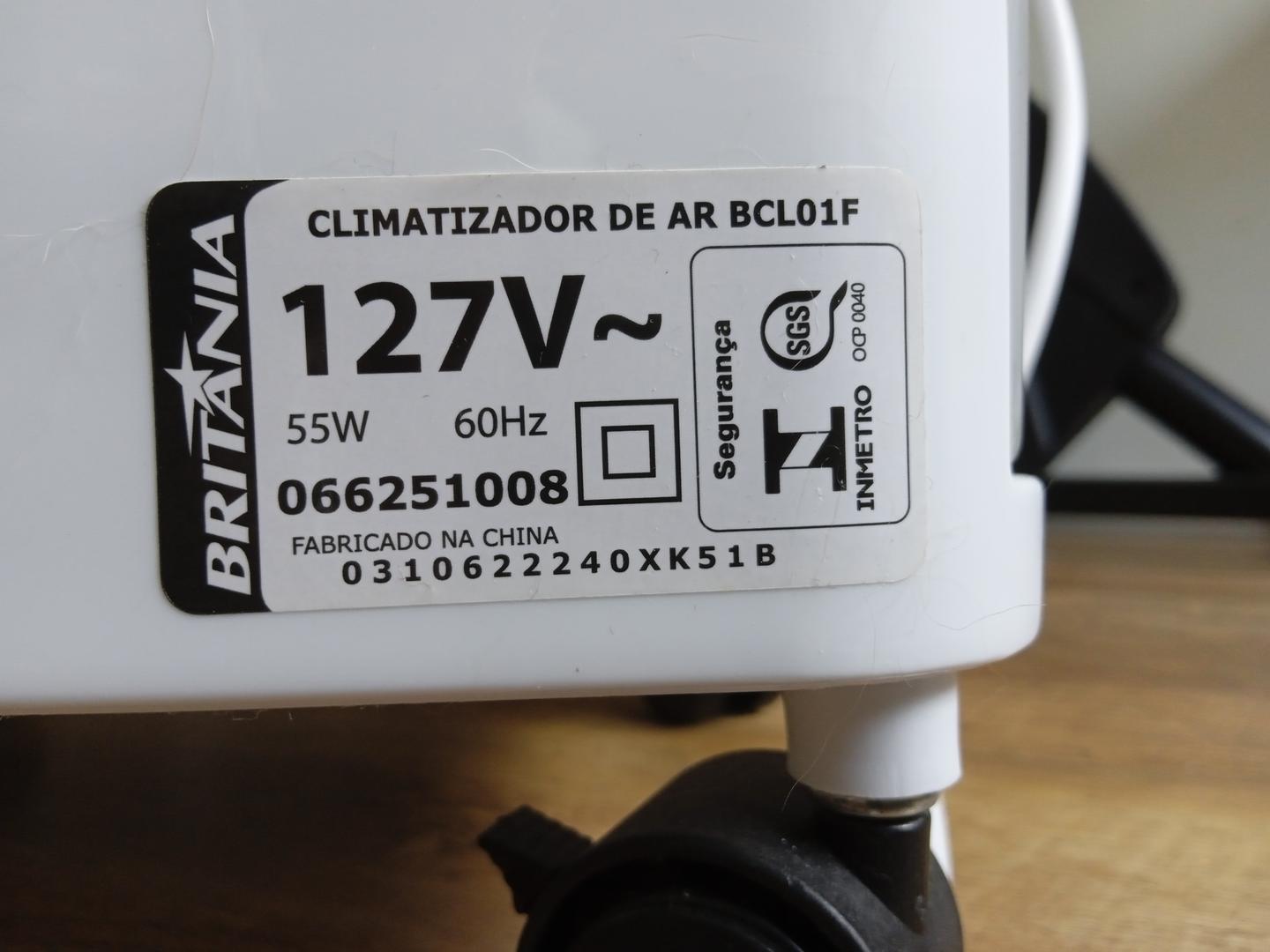 Climatizador de ar Britânia BCLO1F em Plástico Branco 57 cm x 25 cm x 30 cm