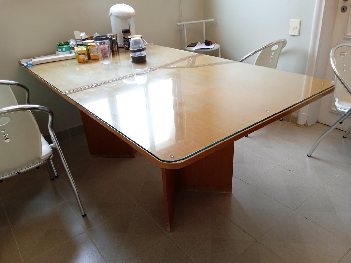 Mesa de jantar em MDF Marrom 78 cm x 190 cm x 100 cm