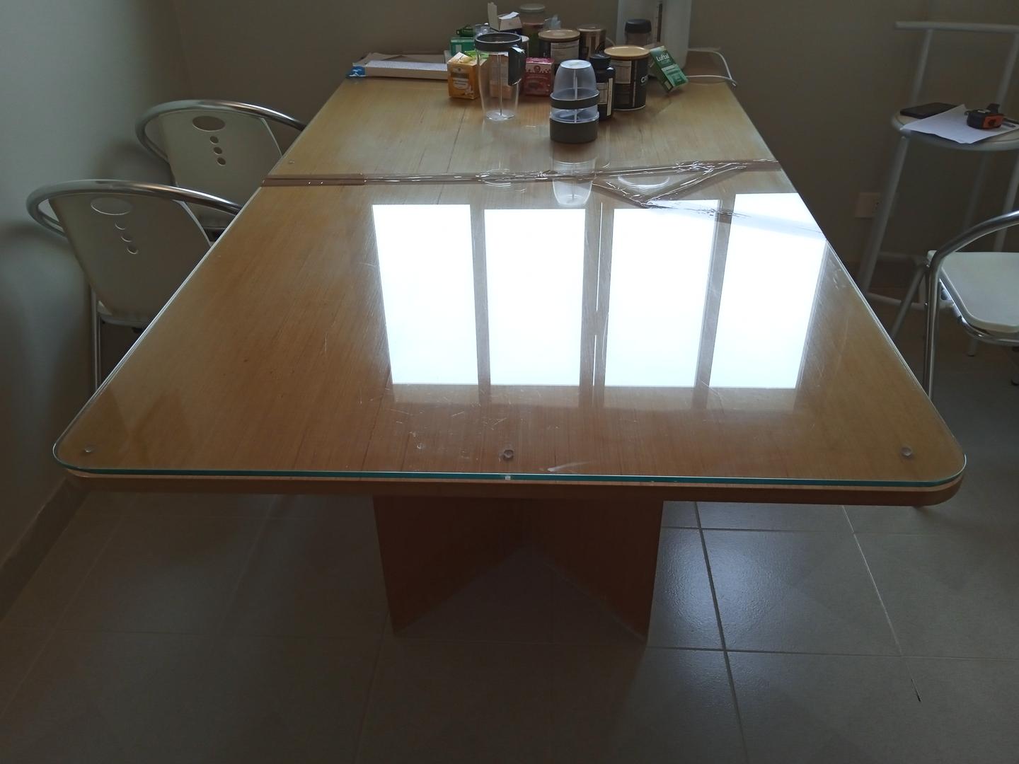 Mesa de jantar em MDF Marrom 78 cm x 190 cm x 100 cm