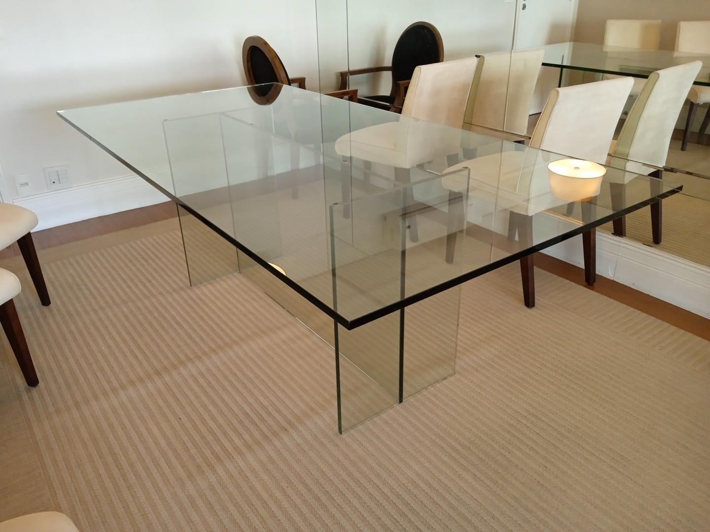 Mesa de jantar s/ cadeiras em Vidro Transparente 78 cm x 110 cm x 220 cm