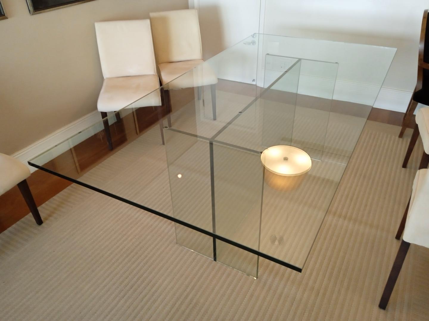 Mesa de jantar s/ cadeiras em Vidro Transparente 78 cm x 110 cm x 220 cm