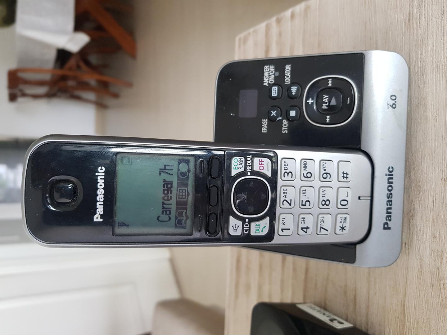 Telefone Sem Fio C/ Ramal Panasonic Preto