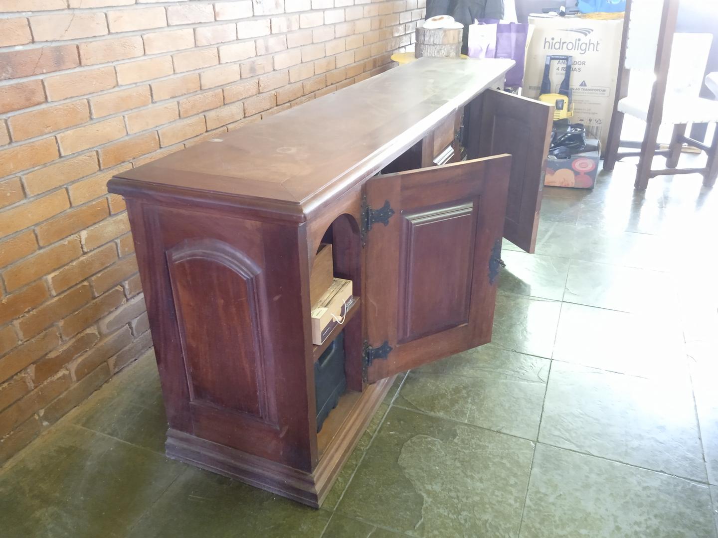 Buffet c/ 4 portas em Madeira Marrom 76 cm x 220 cm x 45 cm