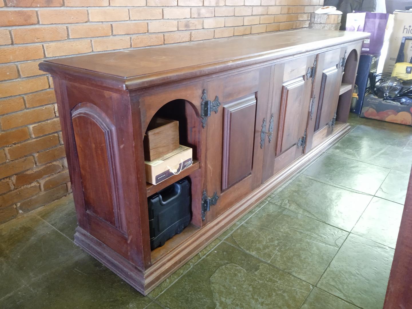 Buffet c/ 4 portas em Madeira Marrom 76 cm x 220 cm x 45 cm