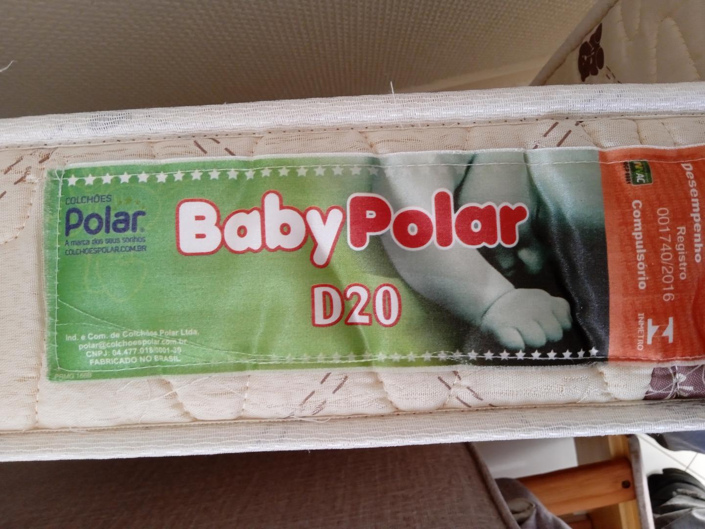 Colchão Berço Polar Baby Polar em Espuma Bege 70 cm x 150 cm x 12 cm