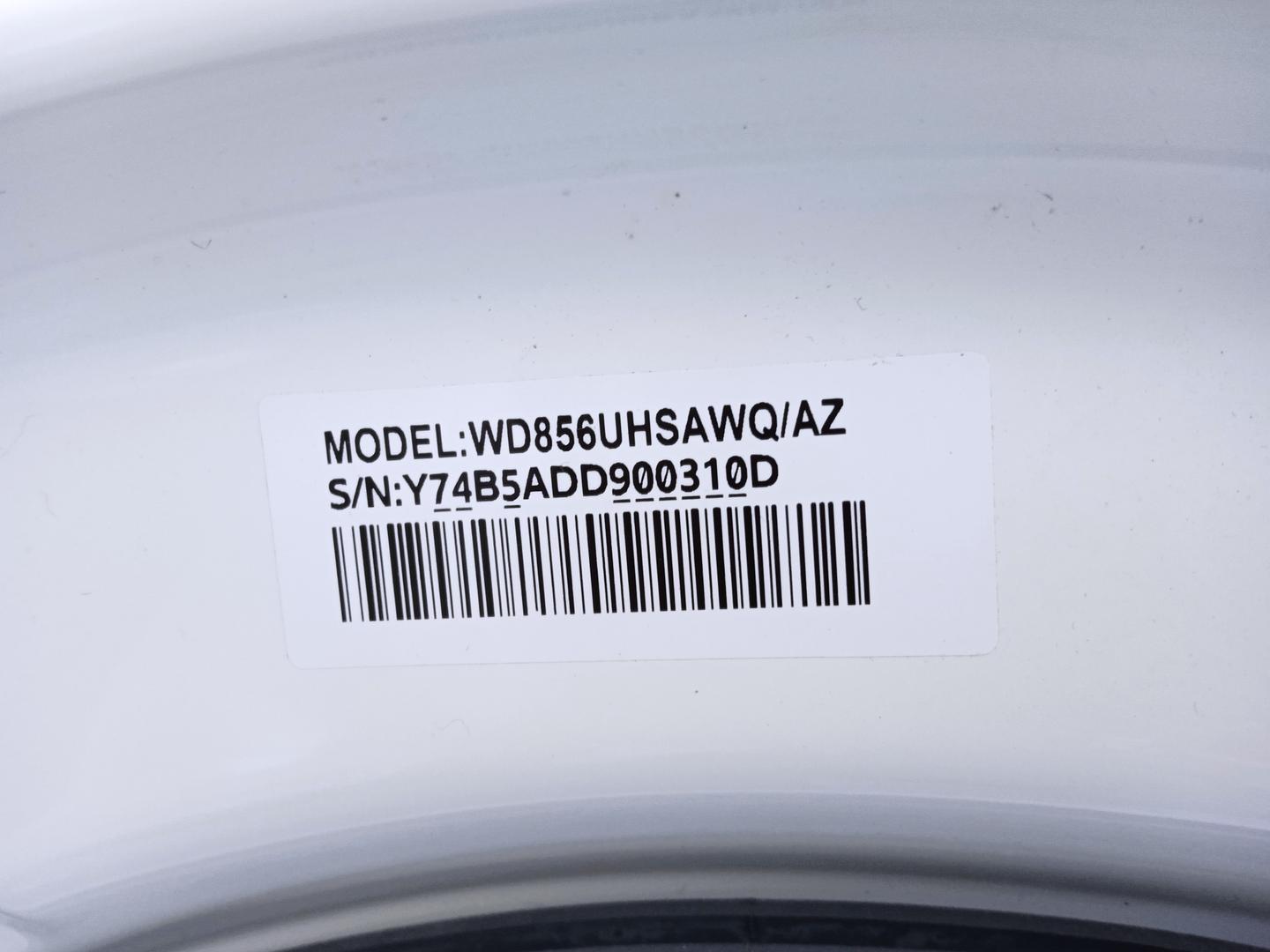 Máquina de lavar roupas Samsung WD856UHSAWQ/AZ em Aço Branco 86 cm x 60 cm x 62 cm