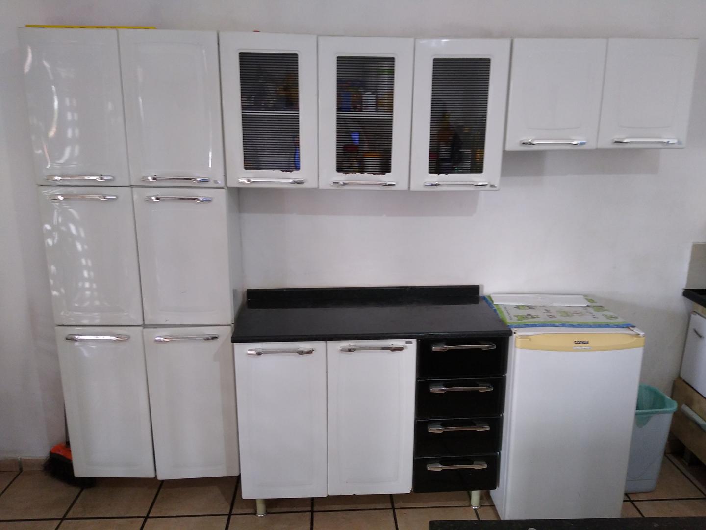 Armário de cozinha Completa Itatiaia em Alumínio / MDF Branco 180 cm x 245 cm x 30 cm