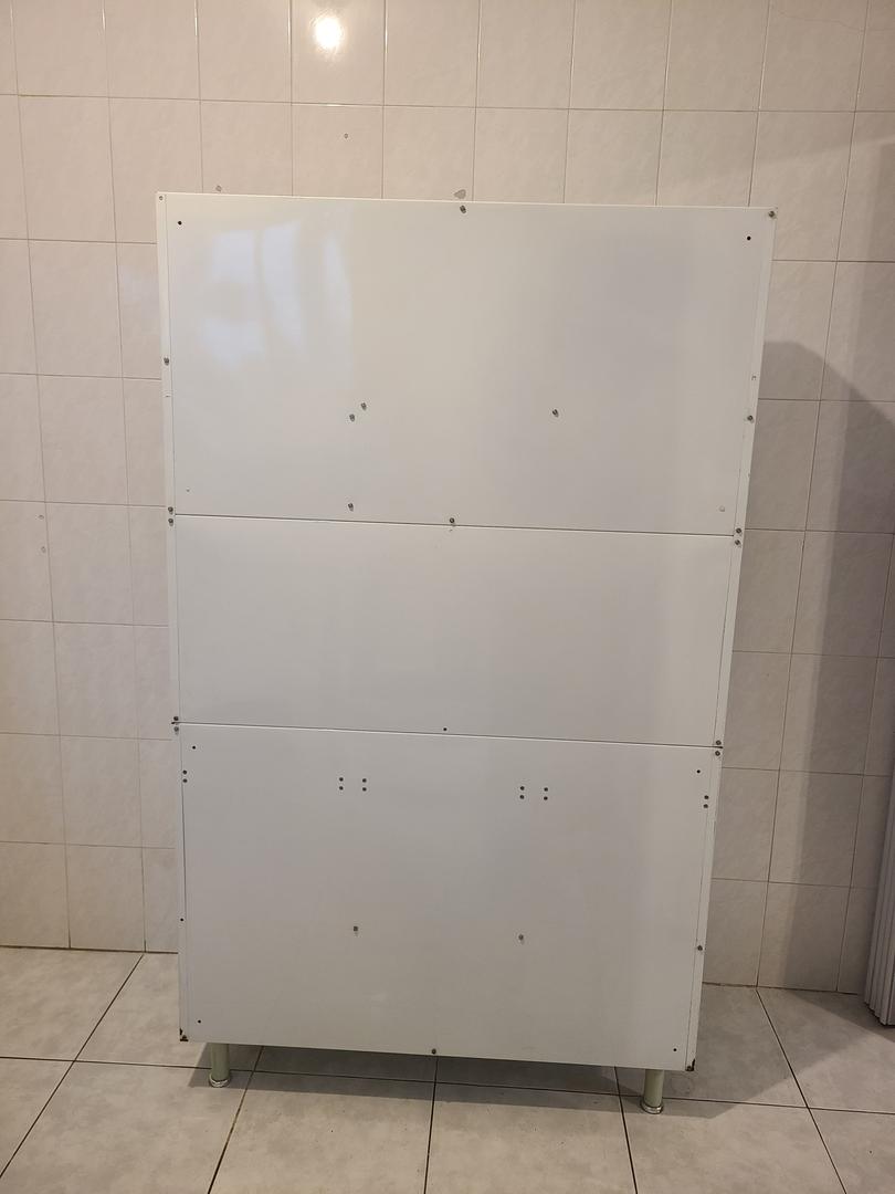 Armário de cozinha c/ 5 portas 3 gavetas e 1 nicho em Aço Branco 178 cm x 105 cm x 46 cm