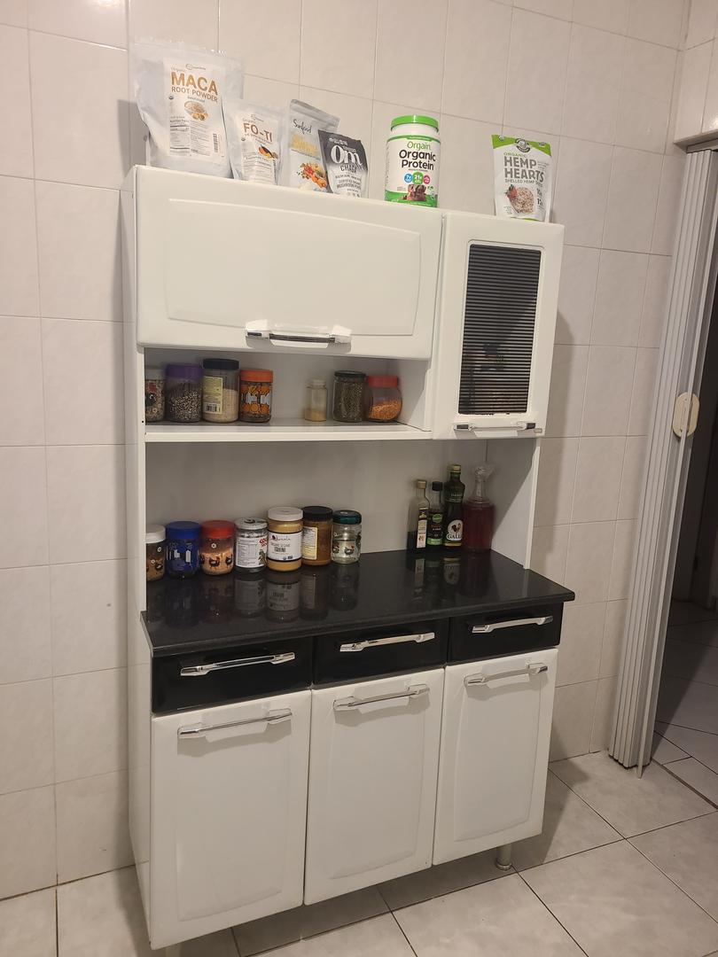 Armário de cozinha c/ 5 portas 3 gavetas e 1 nicho em Aço Branco 178 cm x 105 cm x 46 cm