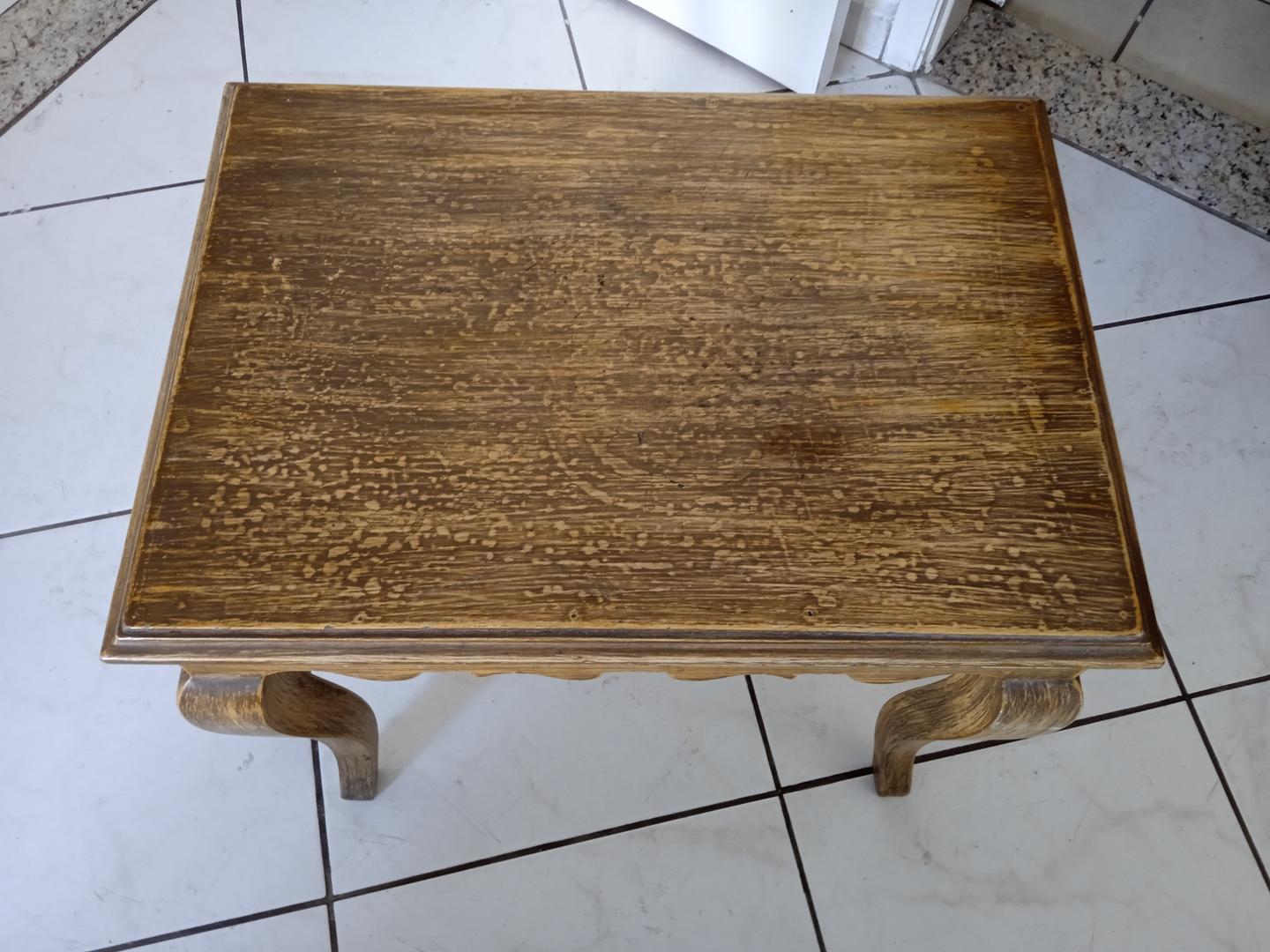 Mesa de apoio Antiga em Madeira Marrom 54 cm x 38 cm x 52 cm