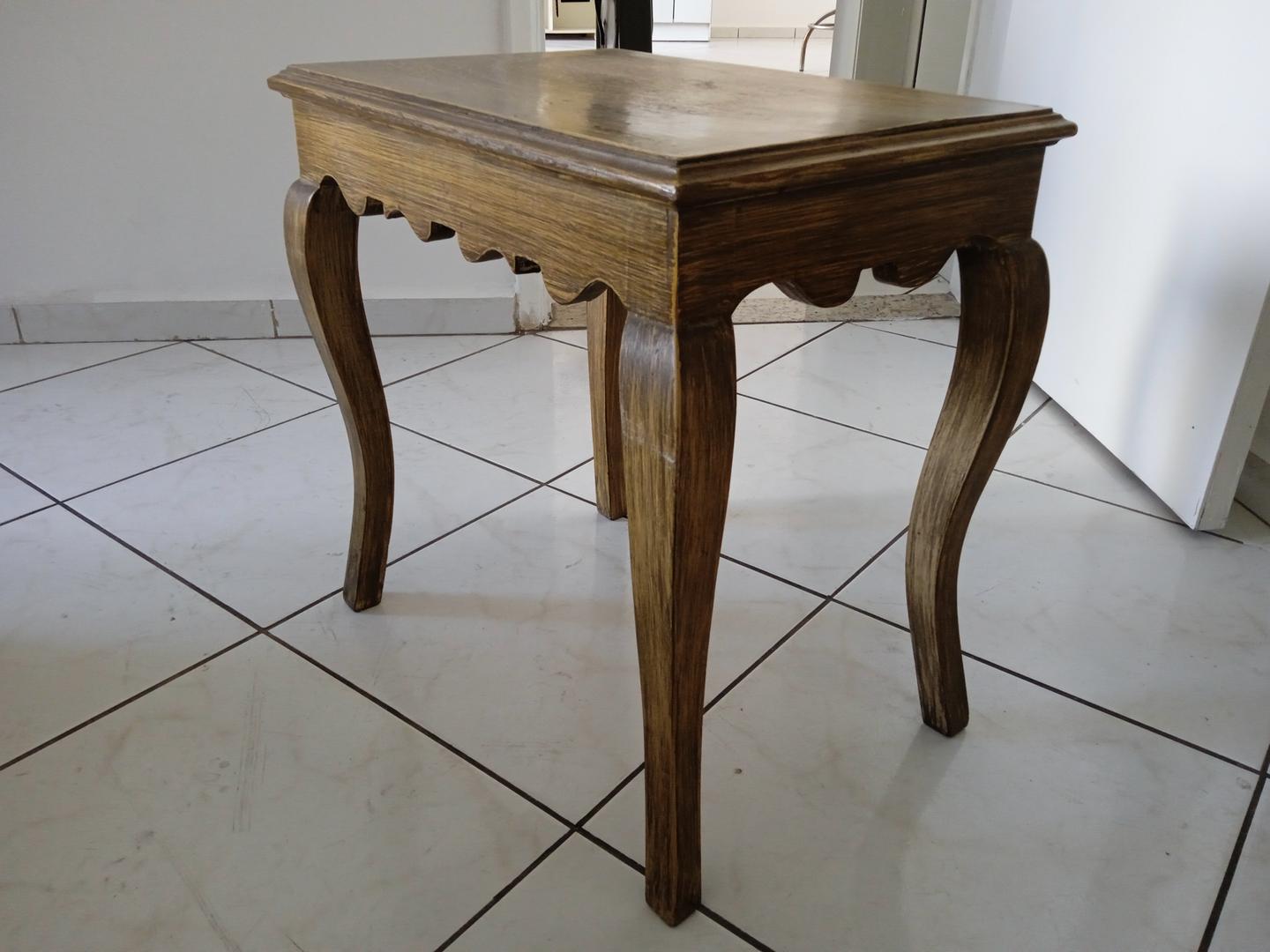 Mesa de apoio Antiga em Madeira Marrom 54 cm x 38 cm x 52 cm