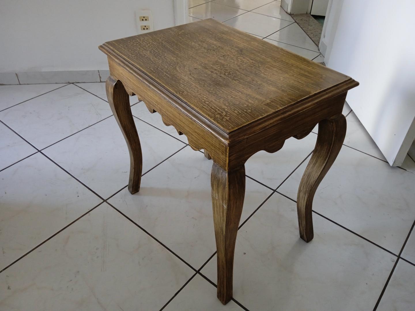 Mesa de apoio Antiga em Madeira Marrom 54 cm x 38 cm x 52 cm