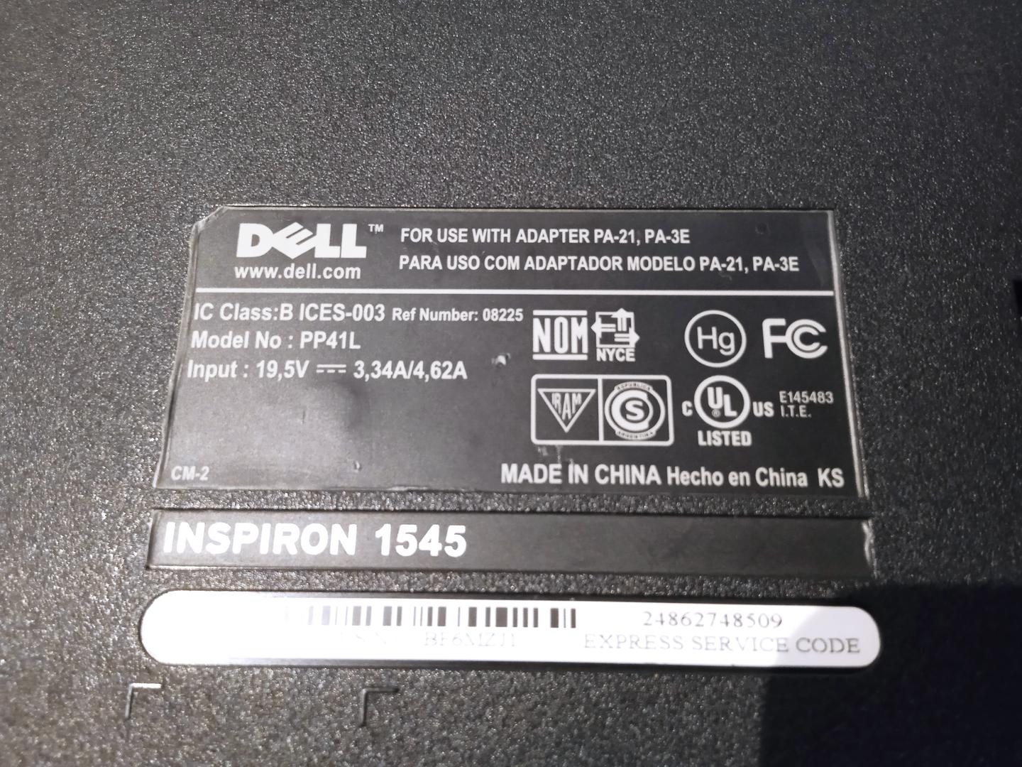 Notebook dell dual core 2.1 T4300 Dell PP41L Bivolt