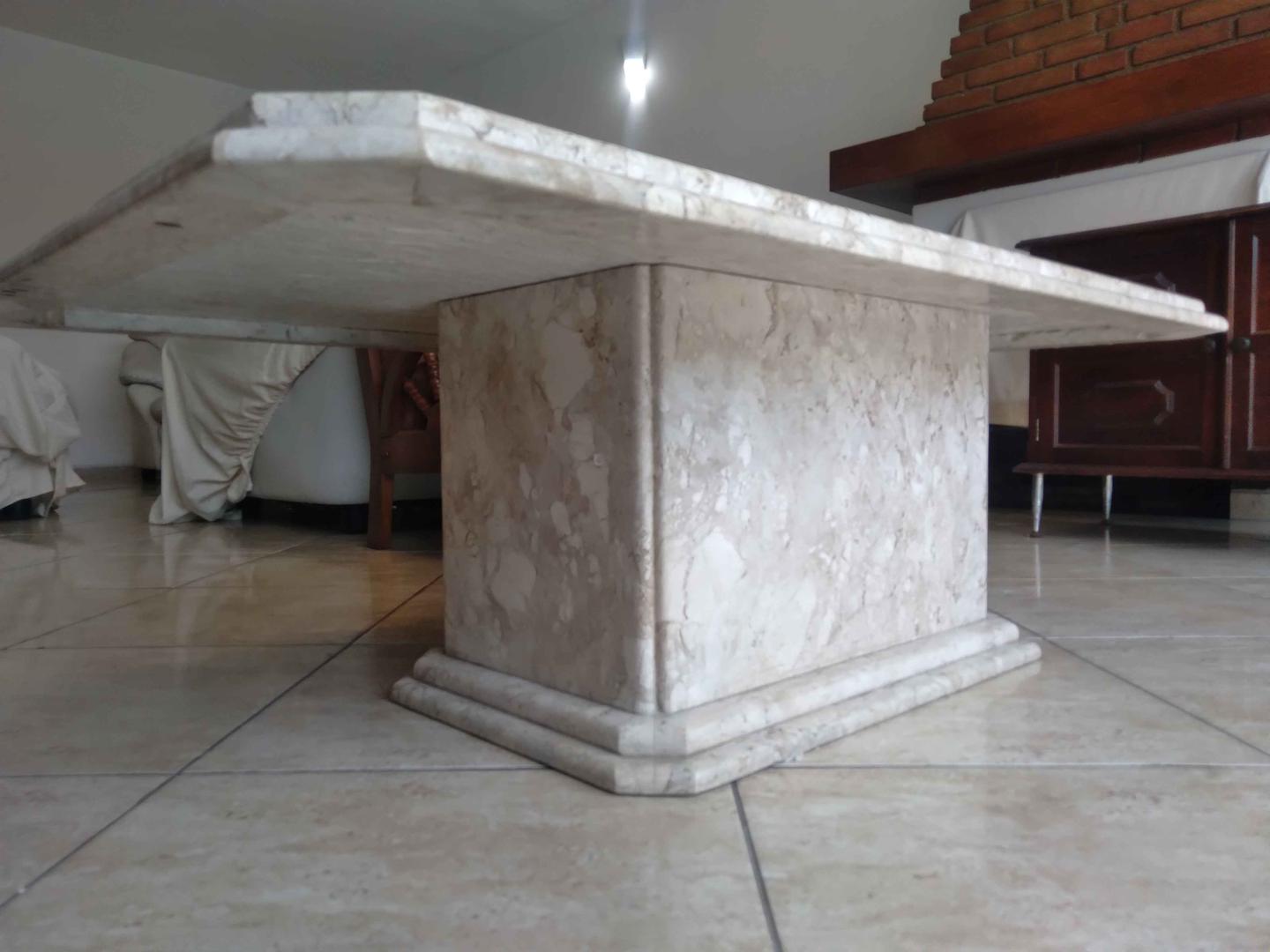 Mesa de centro  em Mármore Cinza 42 cm x 120 cm x 80 cm