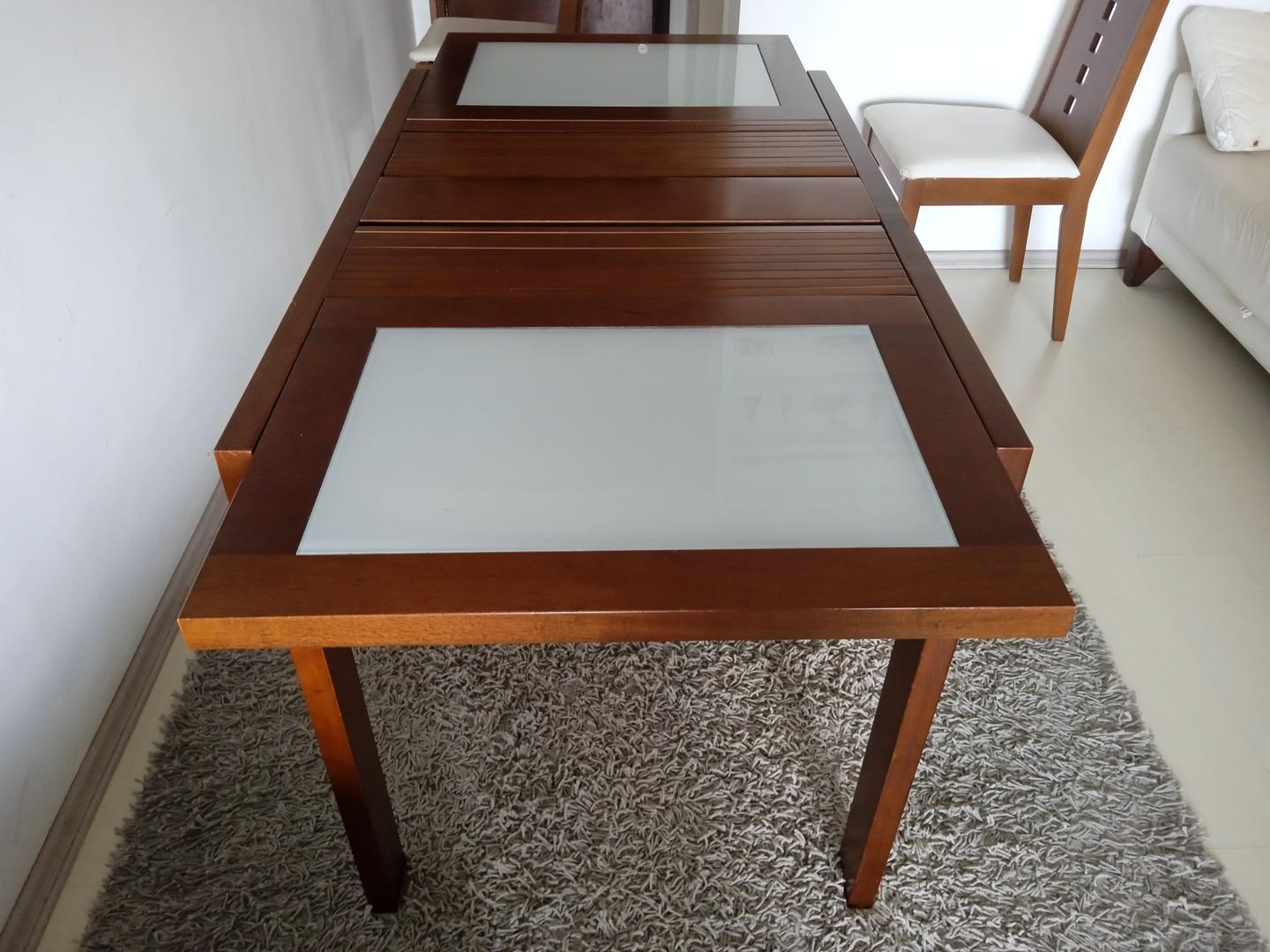 Mesa de jantar extensível em Madeira Marrom 76 cm x 71 cm x 110 cm