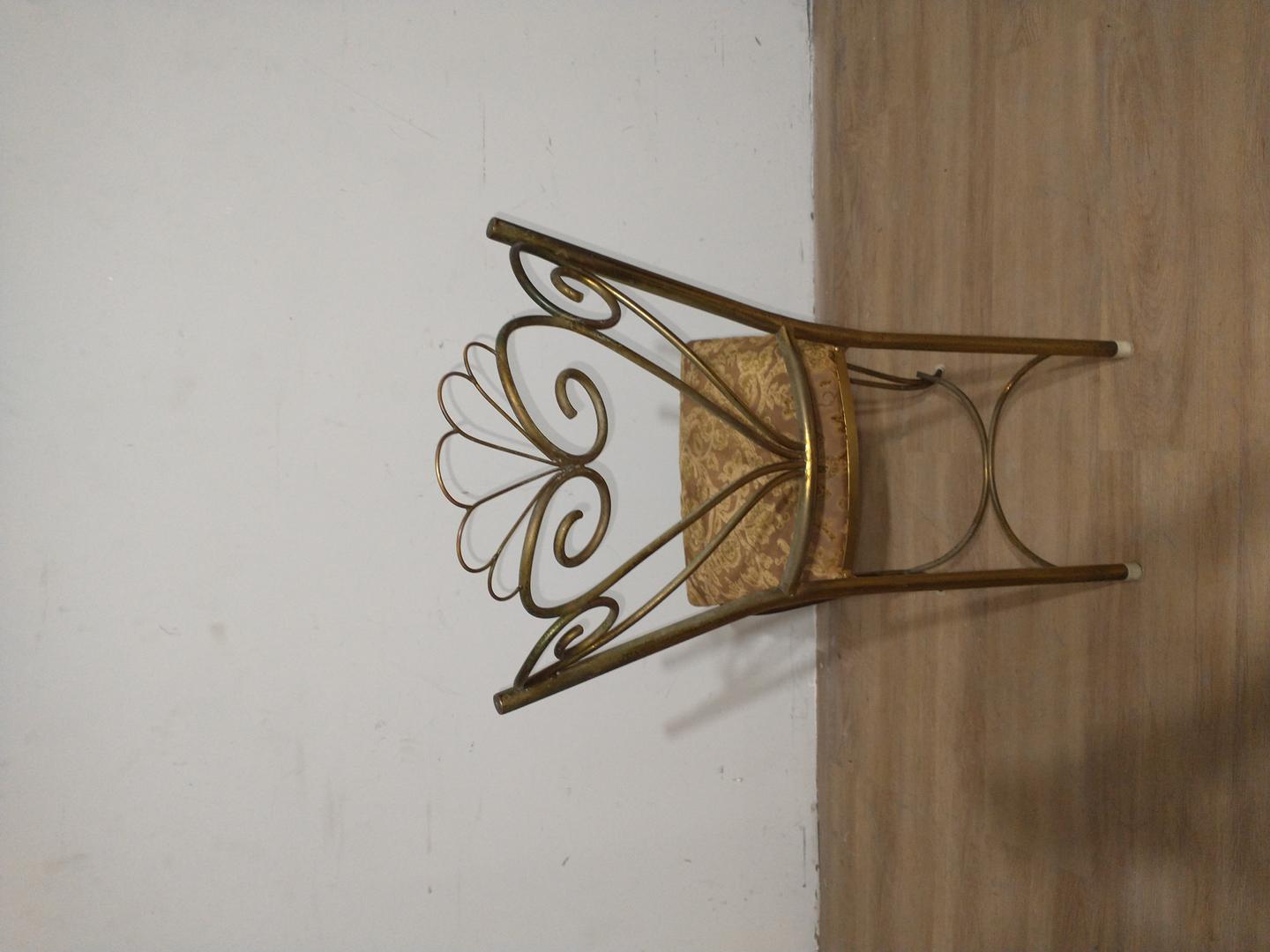 Cadeira Antiguidade em Bronze Dourado 102 cm x 49 cm x 41 cm