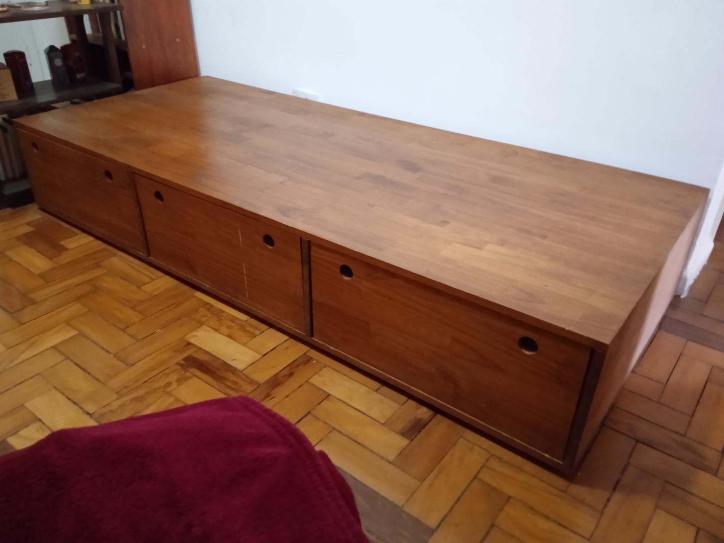 Cama de Solteiro c/ 3 Gavetas em Madeira Marrom 32 cm x 190 cm x 80 cm