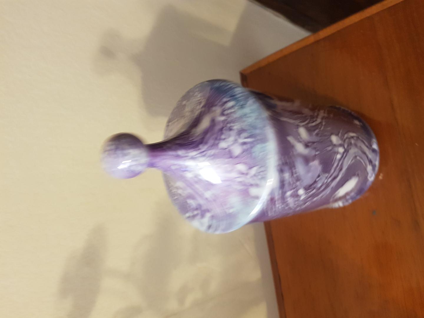 Pote de cerâmica c/ tampa em Cerâmica Roxo 35 cm x 13 cm x 13 cm