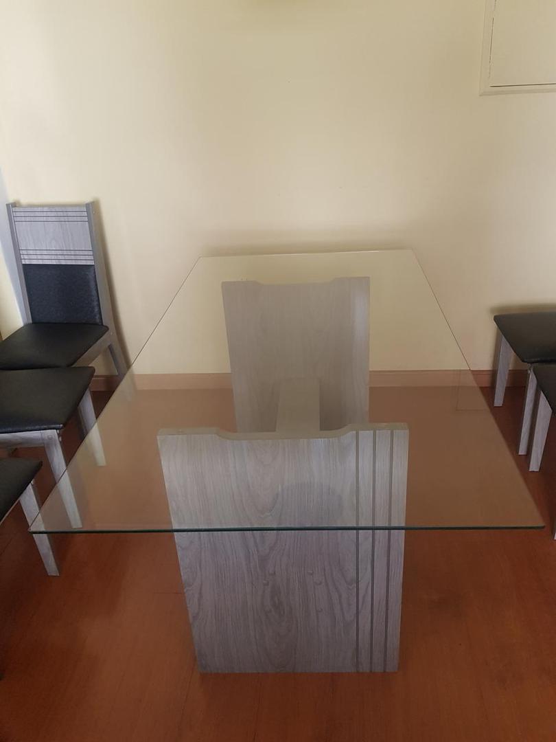 Mesa de jantar em MDF / Vidro Marrom 80 cm x 89 cm x 160 cm