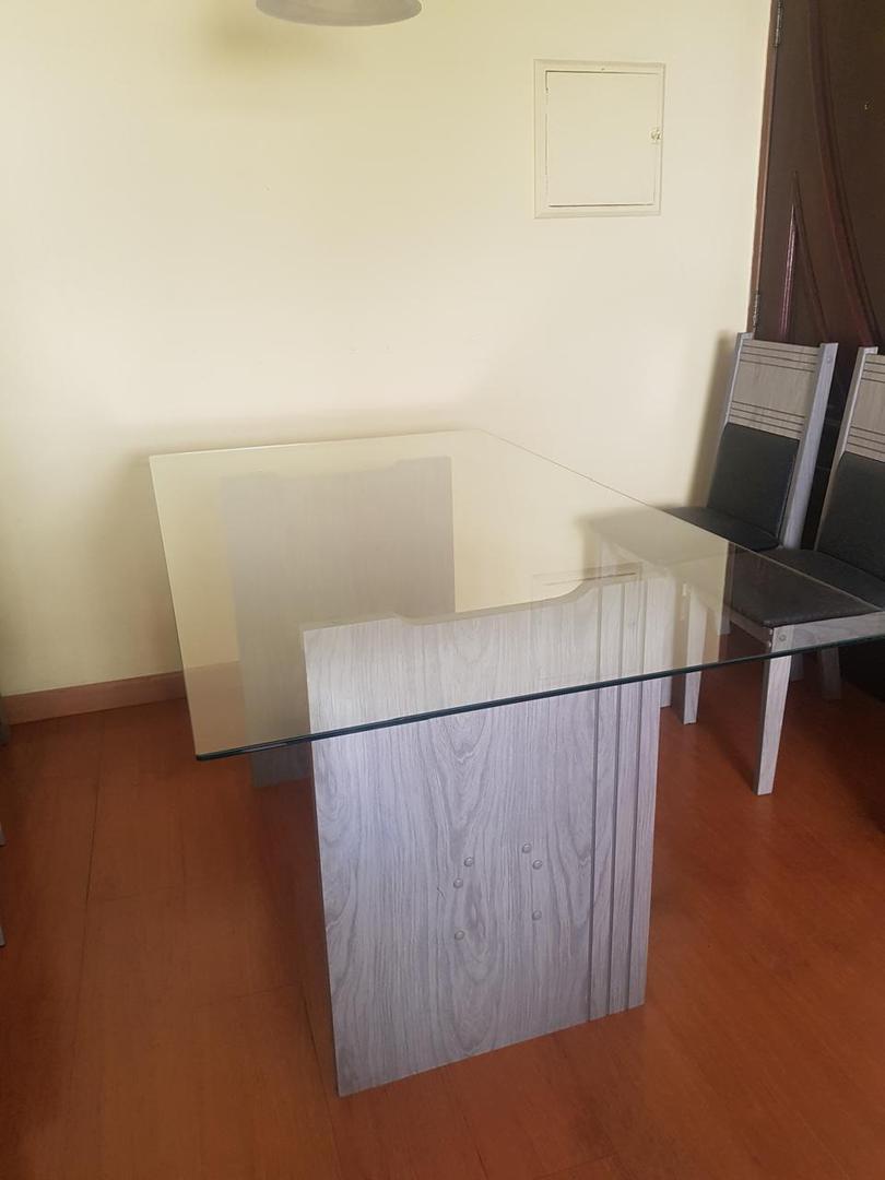 Mesa de jantar em MDF / Vidro Marrom 80 cm x 89 cm x 160 cm